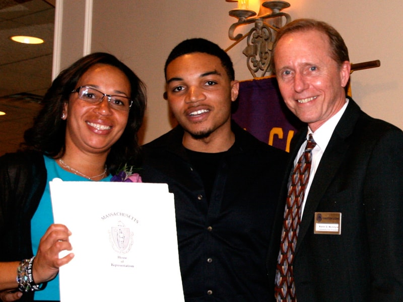 Recognition night award recipients with Easton Lions President.