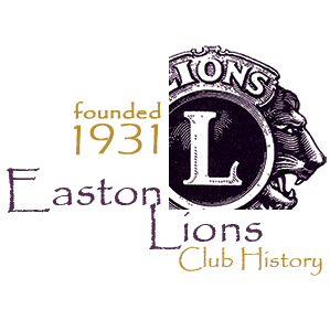 Easton Lions Club History Logo, scince 1931.