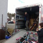 Loading truck to go to YMCA d'Haiti