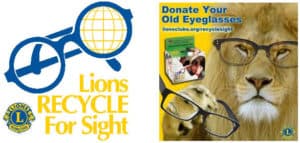 Lions Recycle for Sight and donate old eyeglasses on a Lion.