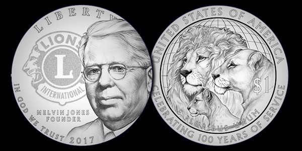 Lions Club 2017 Centennial Commemorative $1 Coin