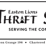 Easton Lions Trhifts Store sign with Easton Grange #196 Chartered 1892