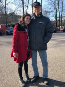 Kelly Estey and Gus Arns at Reindog Show 2018 at Yardley Wood Rink