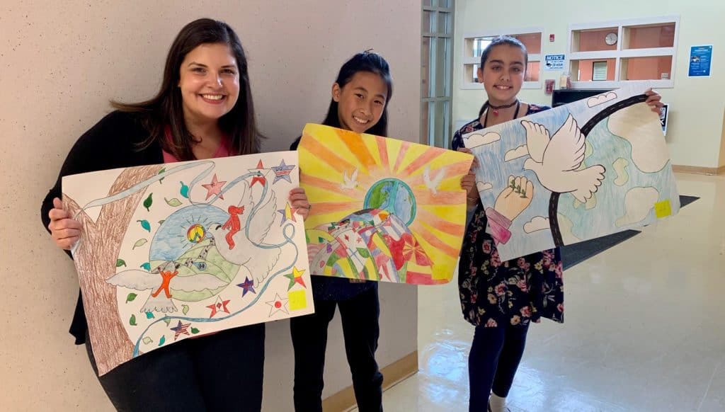 Easton Middle School top three peace posters for 2019-20