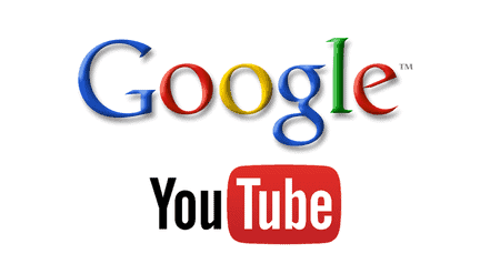 YouTube log under Google multicolor logo