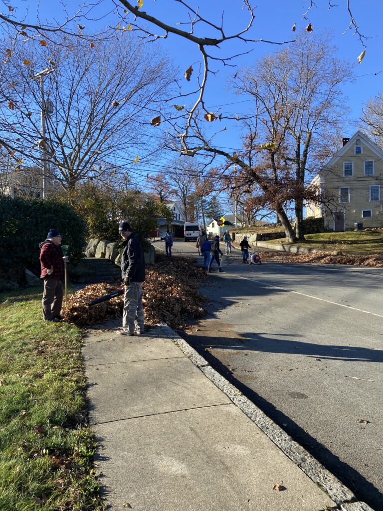 Rockery cleanup crew from the Easton Lions on the Roackery in Easton, MA. on November 20, 2021