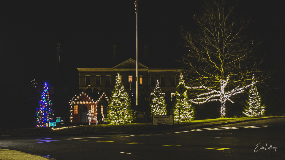Rockery lights in Easton MA December 2020 photo by Eric Lothrup