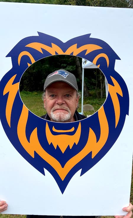 Lion Jim Baker in Lions photo standee