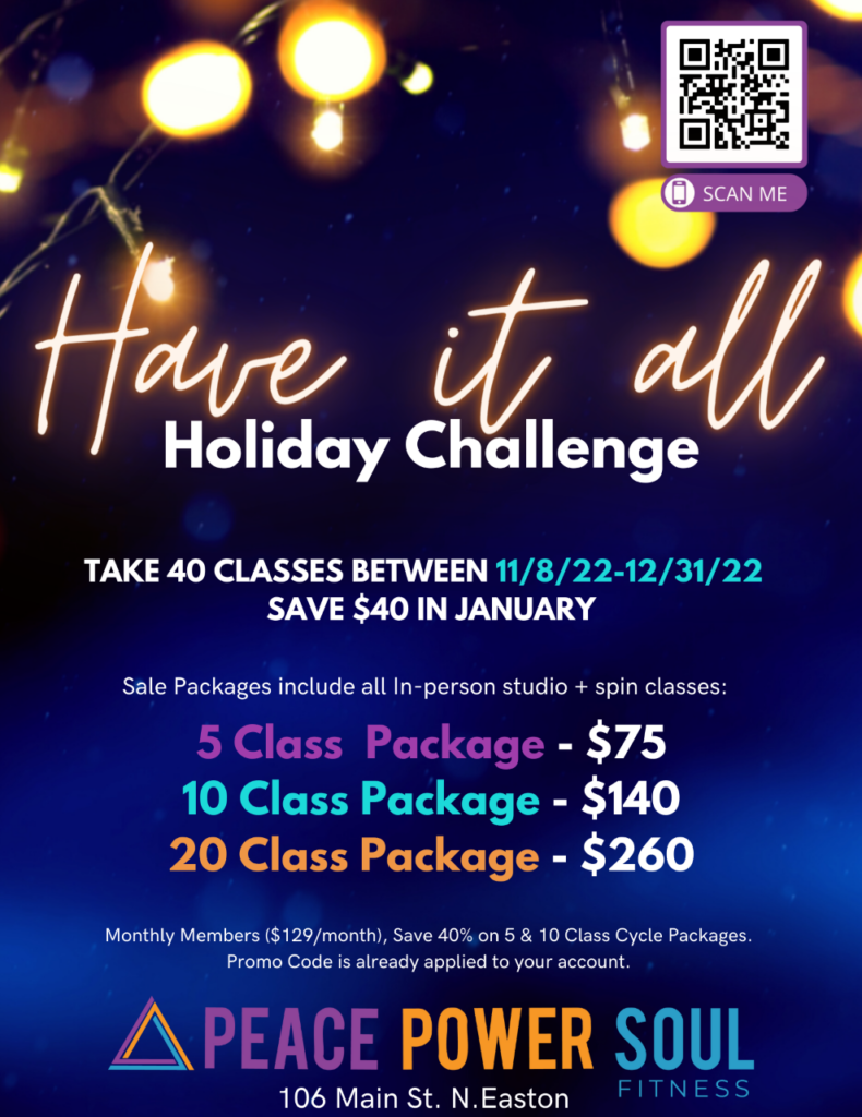 PEACE POWER SOUL FITNESS Holiday Challenge
